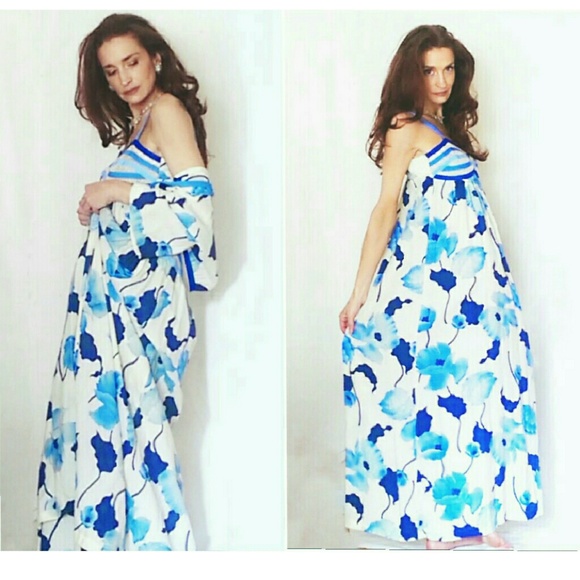 Vintage Handmade Estate Floral Peignoir Set - Picture 5 of 7